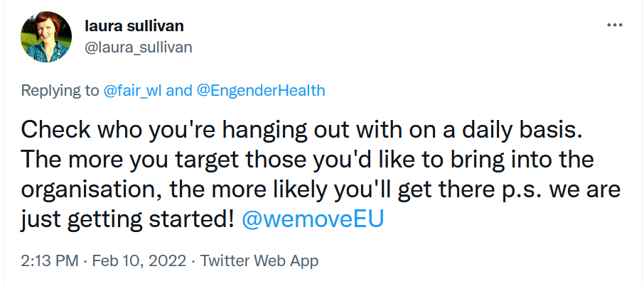 A5 Definitely #diversity in the @wemoveEU team. First next step is to partner up with and support more organisations that are addressing diversity in power in #Europe. Both because that matters and because we need to connect with and widen out our community #leadingforchange